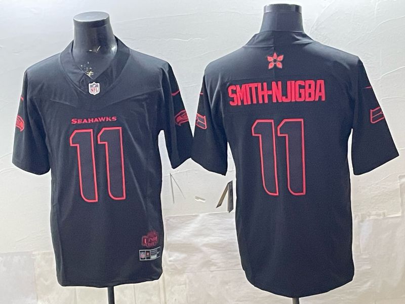 Men 2026 Seattle Seahawks #11 Smith-Hjigba Black 4th generations Nike Limited NFL Jersey style 001->seattle seahawks->NFL Jersey